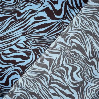 Viskose bedruckt animal Zebra blau schwarz